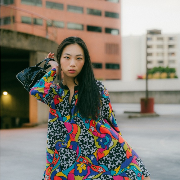 Vintage 90’s y2k dress by Traffic Jam made in USA 
quarter zip up dress/tunic - Picture 7 of 9